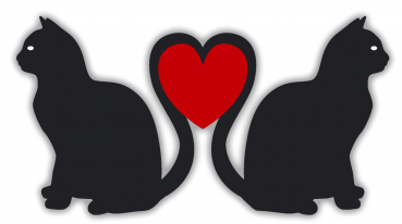 Aufkleber Katzen mit Herz